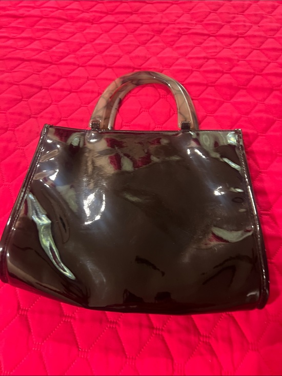 Neiman Marcus Handbags - Vintage Neiman Marcus Black Patent Tote Bag with Top Handles